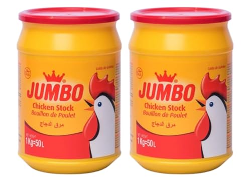 Jumbo Chicken Stock Powder 1kg | PACK OF 2 | HALAL | Bouillon de Poulet | Chicken Bouillon Powder | Premium Quality.