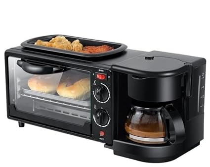 VXI 3in 1 Breakfast Maker with Coffee Maker, Coffee Machine, Mini Oven, Non Stick Grill Toaster Oven Portable , Grilled Machine, Frying Pan for Home, Office