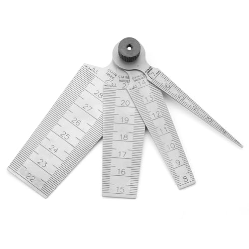 1 Set Taper Gage High Precision,Stainless Steel Wedge Feeler Hole Taper Gauge Ruler with Wedge Design,Welding Taper Inspection Measuring Tool