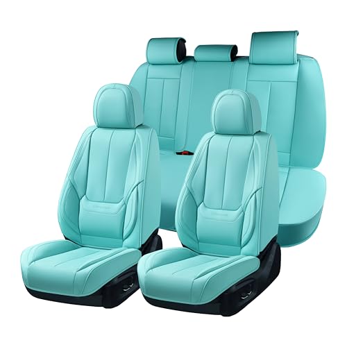 Image of Coverado Car Seat Covers Full Set, Car Seat Protector Waterproof, Nappa Leather Car Seat Cushion, Seat Covers for Cars, Front Seats and Back Universal Fit for Most Cars