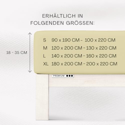 schlafgut Premium Spannbettlaken 180x200 cm Bio-Baumwolle, Yellow Mid – Ansicht 2