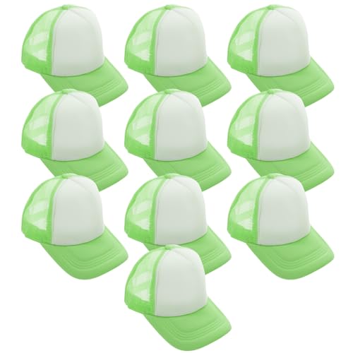 Gorras de béisbol de malla verde LIFKICH pack de 10 unidades de poliéster para sublimar