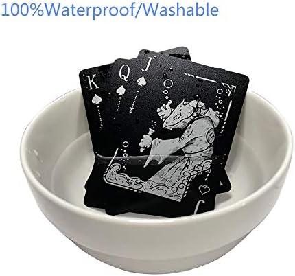ACELION Waterproof Plastic Playing Cards, Deck of Cards, Gift Poker Cards (Black Dragon)