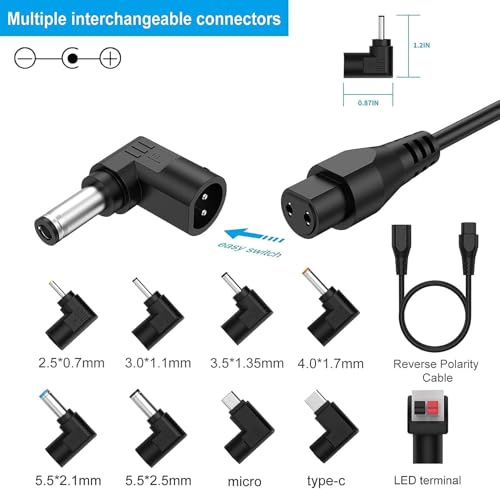 Image of Multi Voltage 24W Universal Power Supply with 9 Connectors, 5V~20V Adjustable Variable AC /DC Adapter Regulated Switching