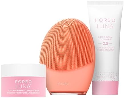 FOREO Bundle Limpieza Profunda LUNA 4 - Cepillo limpiador facial + Limpiador LUNA Micro-Foam Cleanser 2.0 100 ml + Balsamo desmaquillador LUNA 75 ml - Masajeador facial electrico reafirmante
