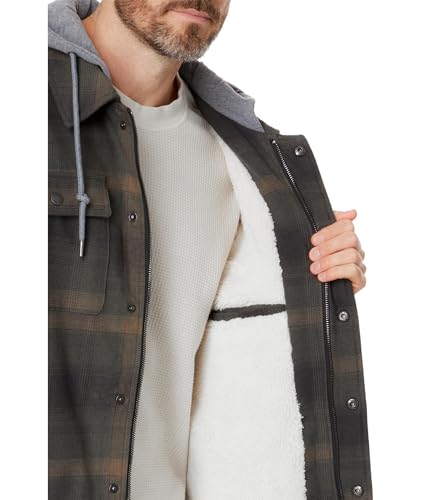 Image of Levi's mens Plaid Sherpa Lined Hooded Shirt Jacket (Regular & Big & Tall Sizes)