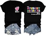 Teacher Tshirts Women Dear Student Behind Me Inspirational Teacher Shirt Teacher Appreciation Short Sleeve Tee Top