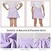 Neutocd Toddler Baby Girls Skirts Skorts Elastic Girl Pleated Skirts Kid Casual Stretch Waist Skater Skort Built in Shorts Lilac