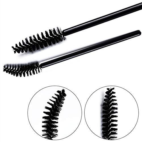 Image of G2PLUS 50pcs Disposable Eyelash Brushes, Mascara Wands Applicator Makeup Kits, Eyelash Spoolies Brushes for Lash Extensions, Eyebrow Grooming, Makeup Kit, Salon Professional Use (Black)