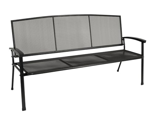 DEGAMO Gartenbank Rivo 3-sitzer XL 171cm, Stahl und Streckmetall, Farbe eisengrau, wetterfest,...