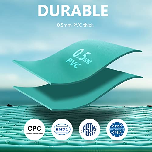 Giant Inflatable Floating Mat With Pool Hammock, Jhunswen 114'' X 72'' Lake Floats For Adults With Pillows, Pool Float Toy Raft Lounge Water Mat For Lake River Pool Boating Beach, Water Party #TOP3