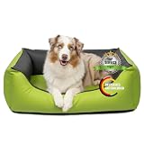 CopcoPet - Cuccia per cani Rocco, letto per cani idrorepellente 2 in 1, letto completo in finta pelle, materasso per cani in fiocchi di schiuma espansa o schiuma di viscosa ortopedica
