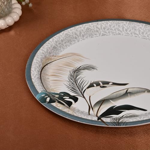 Image of Golden Fish 31 Pcs Complete Dinner Set for 6 with Rice Plate | 6 Full Plates, 6 Quarter Plates, 6 Veg Bowls, 2 Donga with Lid, 2 Serving Spoons & 6 Eating Spoons | Full Meal Serving Combo