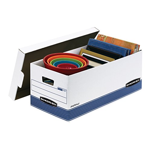 Bankers Box Stor/File Medium-Duty Storage Boxes, Fastfold, Lift-Off Lid, Letter, 4 Pack (0070104) #TOP2
