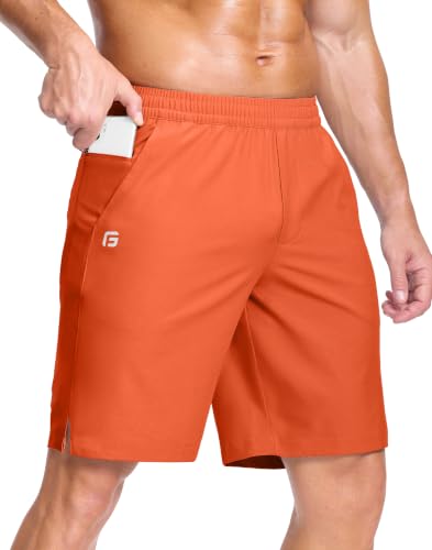 Image of GGJ Men's Lightweight Athletic Shorts with 2 Zipper Pockets 7 inch /9 inch /5 inch Gym Workout Running Quick Dry Tennis Shorts for Men