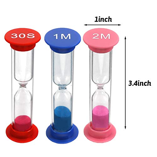 3 Otters Sand Timers Set, 8Pcs Sand Timers Colorful Hourslasses Sandglass Timer For Kids, Game, Classroom, Cooking, Office #TOP1