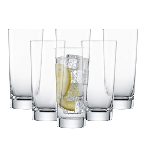 SCHOTT ZWIESEL Basic Bar Selection Long Drink Glass (Set of 6), Drinking Glass for Longdrinks, Dishwasher-Safe Tritan Crystal Glasses, Made in Germany (11 Ounce)