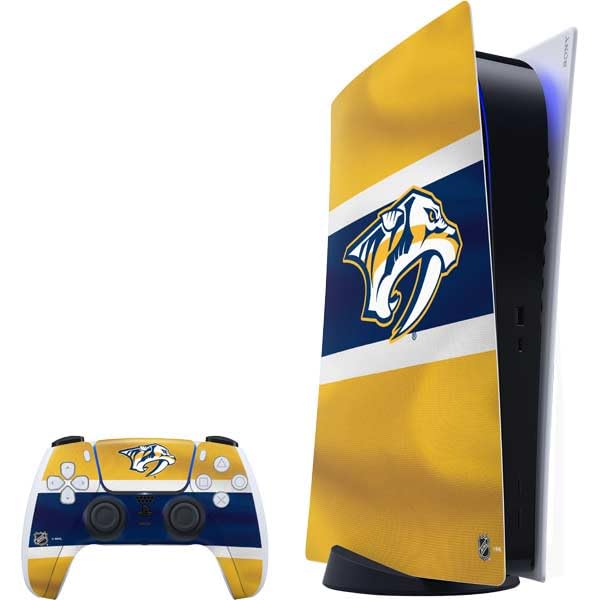 Skinit Decal Gaming Skin Compatible with PS5 Bundle - Officially Licensed NHL Nashville Predators Alternate Jersey Design