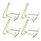 Homoyoyo 4 Piezas Soportes para Minerales de Hierro Dorados Medianos para Exhibición de Cristales y Muestras Minerales Estantes Prácticos para Organización Hogar y Oficina