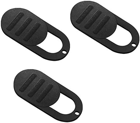 Laptop Camera Cover Slide, 3-Pack Cheap Ultra-Thin 0.03 Inches Webcam Cover for iPhone iPad MacBook iMac Cell Phone, Camera Blocker Slider Great for Privacy (Textured Black)