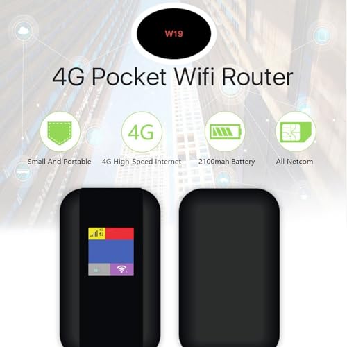 Image of Luocute 4G LTE Mobile WiFi Hotspot, 10 Users 500Mbps High Speed Wireless Router with SIM Card Slot and Color Screen, Computer Routers for Home Travel Business