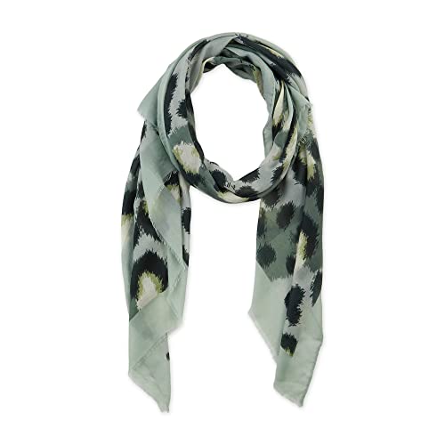 Image of Hadley Wren Womens Lightweight Spring Animal Print Fashion Scarf, Leopard Print Green, One Size
