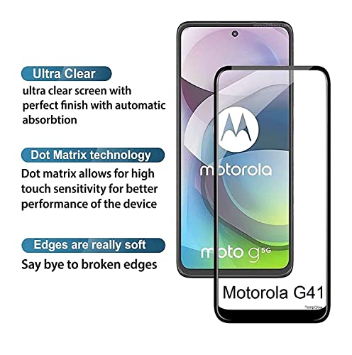 Image of Screen Protector for Motorola Moto G41 (Black) Tempered Glass Edge-to-Edge 6D Screen Guard With Installation Kit