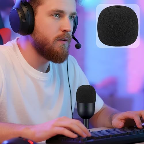 Image of SOULWIT 2Pcs Pop Filter for Razer Seiren V3 Mini - Black | Do Not Fit Seiren V3(2024 Gen3), Seiren Mini(2020 Gen1) Mircophones