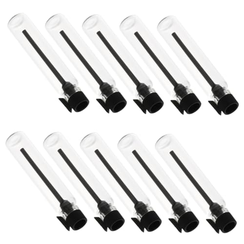 OUNONA 50個 ミニ ガラス精油香桾r 携帯用 小型保存容器 液漏れ防止 密封設計 透明 詰め替え便利 トラベル用