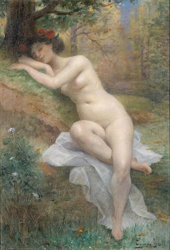 Poster Tanoux Femme dans un paysage forestier déco salon 60x90cm