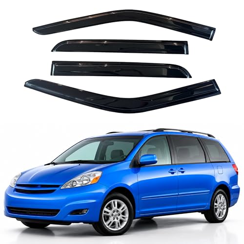 Image of IG Window Visors Fit for 2004-2010 Toyota Sienna, Out-Channel Rain Guards Vent Wind Deflectors 4PC, Car Accessories for 04-10 Sienna