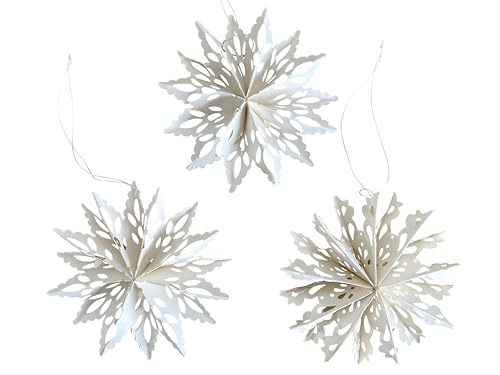 Paperholic - 3 Stück Papiersterne Schneeflocke Stern Papier (3X klein...