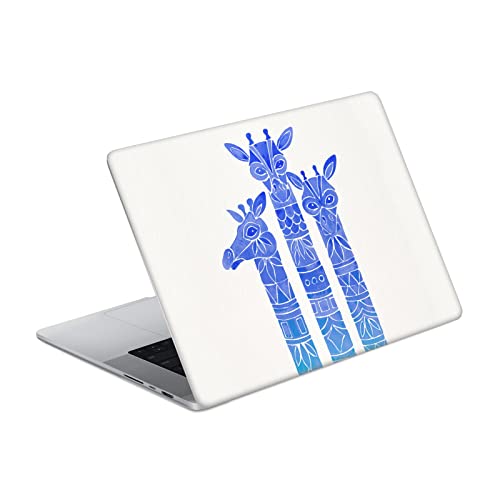 Sticker MacBook Pro 16 A2485 Cat Coquillette au café - Habillage vinyle girafes bleues