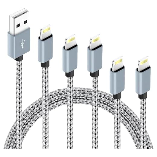 5Pack(3ft 3ft 6ft 6ft 10ft) iPhone Lightning Cable Apple Certified Braided Nylon Fast Charger Cable Compatible iPhone Max XS XR 8 Plus 7 Plus 6s 5s 5c Air iPad Mini iPod (Gray White)