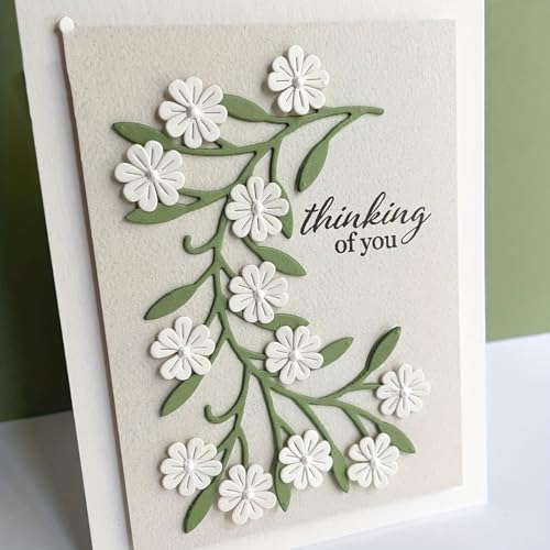 Lapoo Flowers Cutting Die for Scrapbooking - Durable Metal Cutting Die for DIY Scrapbook Photo Album Decorative Paper Card Metal Card Making Supplies (Daisy Cherry Blossoms 4.3 x 3 in)