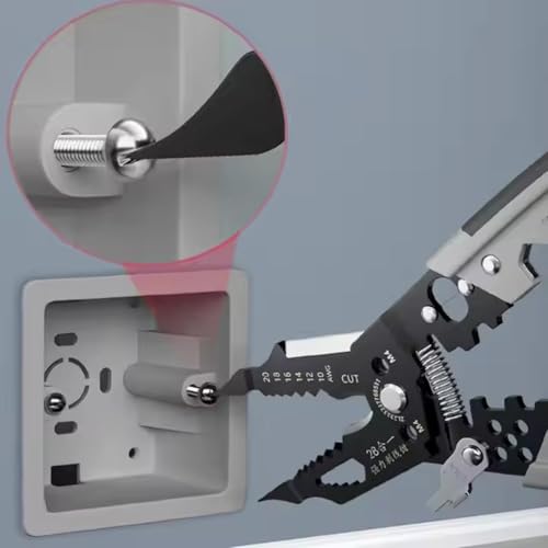 Image of All in 1 Multifunction Stainless Steel Wire Stripper /Wire Crimping Tool, Wire Cutter, Wire Crimper, Cable Stripper, Wiring Tools (28 in 1 wire stripper)