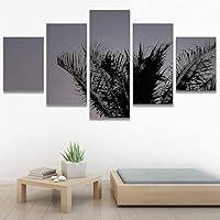 SIGNWIN 5 Panel Canvas Wall Art Multicolor Nature Neon Photography Trees Tropical for Home Decorations Ready to Hang - 60