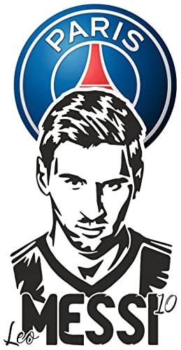 Arte e impresión adhesivo pared Messi Sticker Habitación PVC Paris Saint Germain Cover