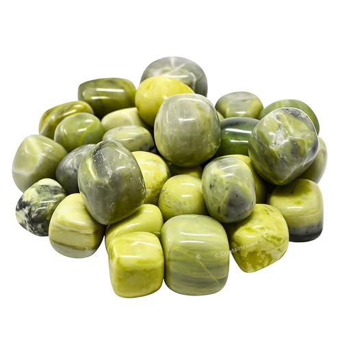 Image of Certified Serpentine Crystal Healing Tumbled Stone, Natural Polished Crystals for DIY Crafts, Manifestation, Meditation, Pooja Feng Shui and Reiki Healing (30 Grams)