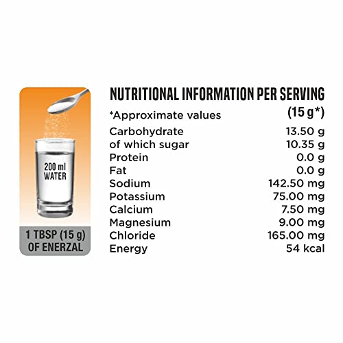 Image of Enerzal Orange Flavour Energy Drink Powder 75g Pouch (Pack of 12)
