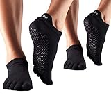 Toesox Low Rise Full Toe Multi Pack – Grip Non-Slip Toe Socks for Pilates Barre Yoga , Small,...