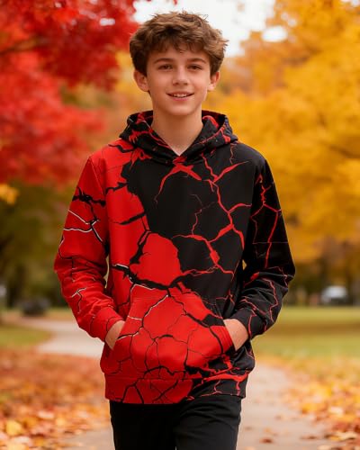 Image of Lovekider Boys Hoodie Kids 3D Print Graphic Pullover Sweatshirt 6-16 Years