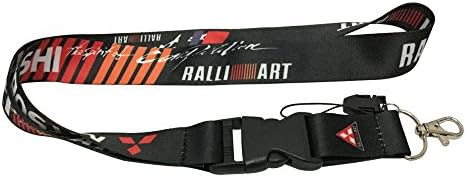 1pcs Black Color USA Ship New Quick Release Neck Strap Lanyard Keychain Keyring Car Keys House Keys ID Badges Card For Mitsubishi Ralliart Design