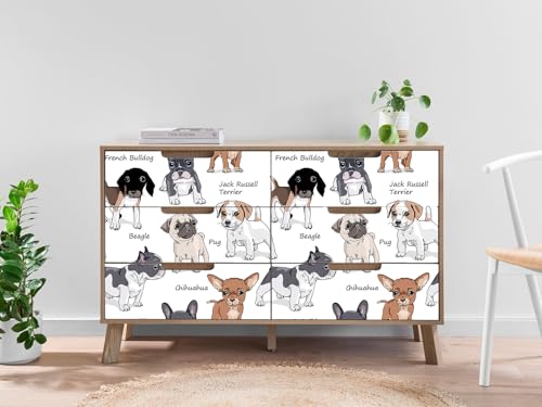 Papier peint repositionnable chien 44,5 x 500 cm vinyle imperméable - 6