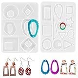 💎 [Diseño Unico]:Moldes Silicona de Resina Kit tienen diferentes formas y diseños: corazón, estrella, diamante, gota, anillo, etc., adecuado para hacer aretes, collares, colgantes, pulseras, etc.