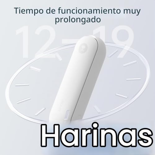 Miniatura 3 de Jisulife Mini Ventilador De Mano Portátil Con Baterías Recargables Por Usb 14-21 Horas Plegable Y Silencioso Con Batería Externa, Linterna - Blanco