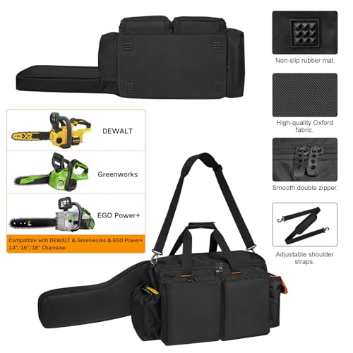 Orkels OR-17 Chainsaw Carrying Case Compatible With Ego, Dewalt, Greenworks 14 & 16 & 18 Inch Cordless Power Chainsaw & Accessories, Durable Chainsaw Storage Bag thumb #1