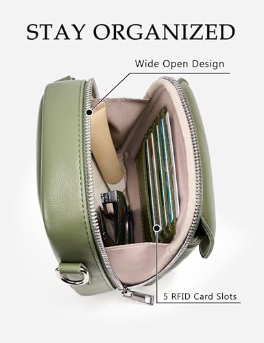Image of Yarnic Small Crossbody Bag, Vegan Leather Cell Phone Purse for Women, Vintage Wallet Bag with Card Slots