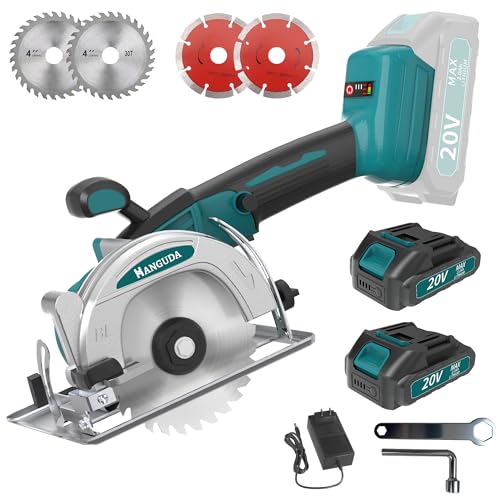 20V MAX Mini Circular Saw(2 * 2.0Ah Bundle),6900RPM Cordless Circular