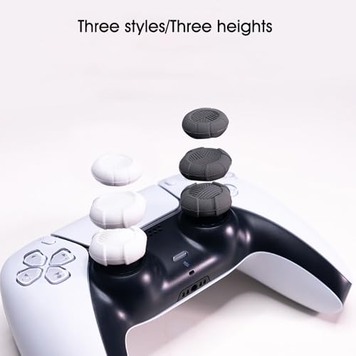 Image of PERFECTSIGHT Thumb Grip Caps for PS5 PS4 Xbox Series X /S Xbox One Switch PRO Controller Steam Deck 6 PCS Soft Rubber 3D Thumbsticks Button Joystick Cover Set, Black 6